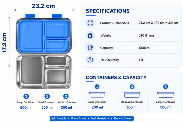 Bento Pro - Sleek & Durable Stainless Steel Lunch Box