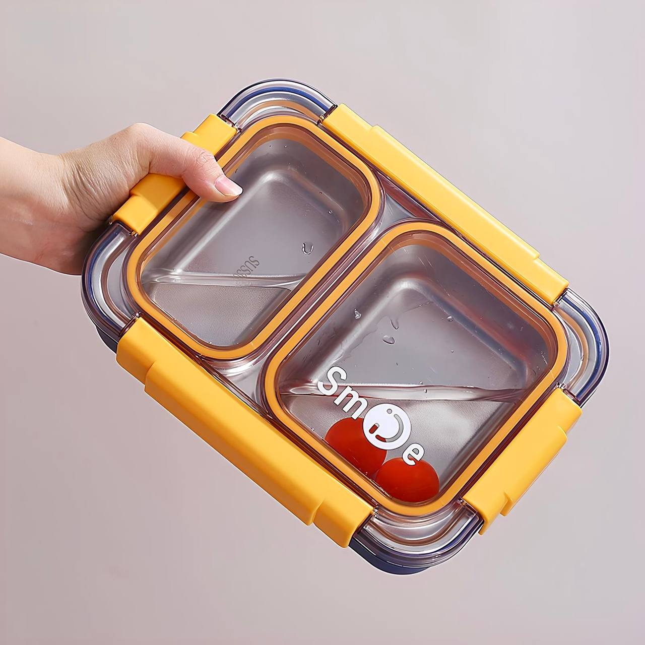 Smile - Three Compartment LeakProof Bento with Box