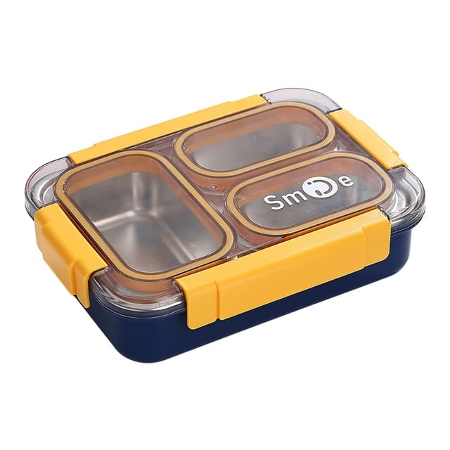 Smile - Three Compartment LeakProof Bento with Box