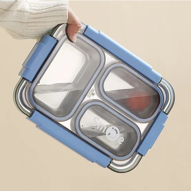 Smile - Three Compartment LeakProof Bento with Box