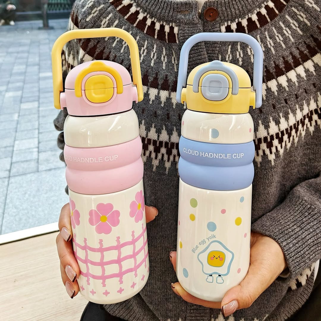 Cartoon Cup Egg Yolk Stainless Steel Bottle-600ml