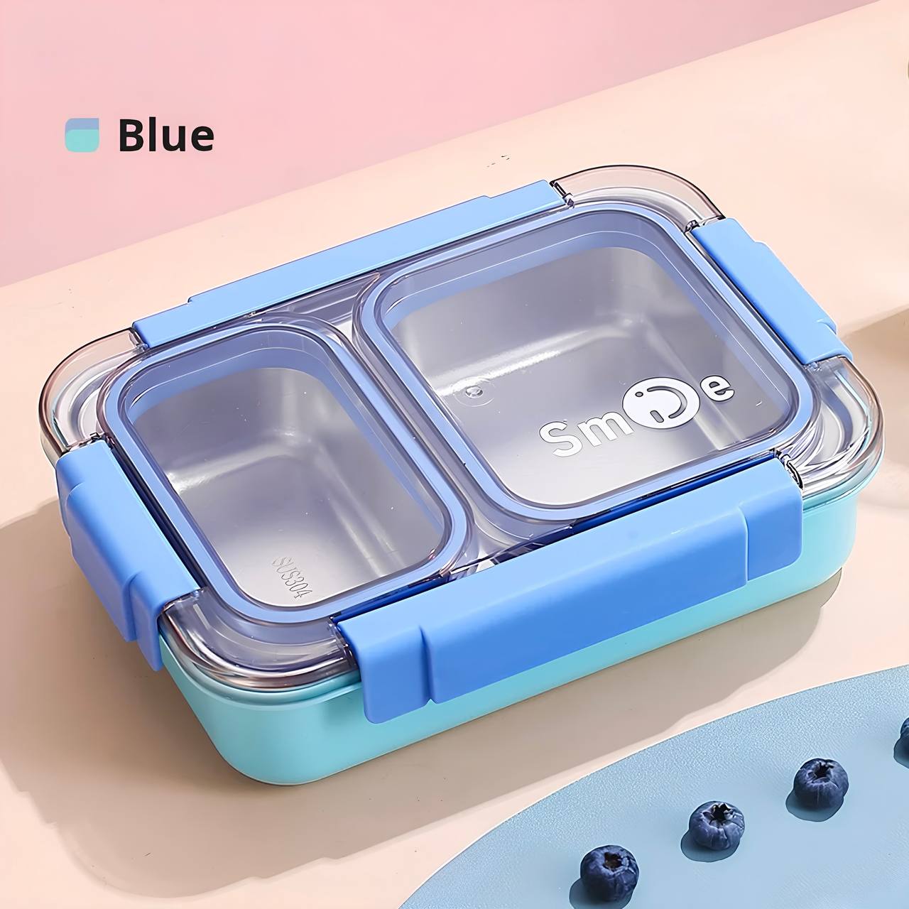 Smile - Three Compartment LeakProof Bento with Box
