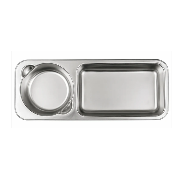 Steel Tray 304 – Rust-Proof, 2-Compartment
