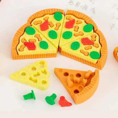Pizza Party Eraser Set