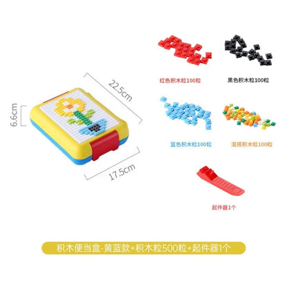 BPA-Free Bento Lego Activity Lunch Box – Creative Lunch Box with Buildable Lego Parts for Kids