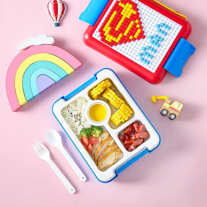 BPA-Free Bento Lego Activity Lunch Box – Creative Lunch Box with Buildable Lego Parts for Kids