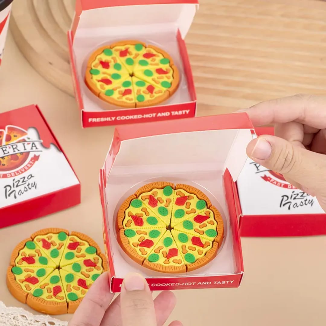 Pizza Party Eraser Set