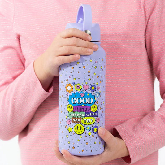 Cute Pattern Stainless Steel Water bottle - 1 litre
