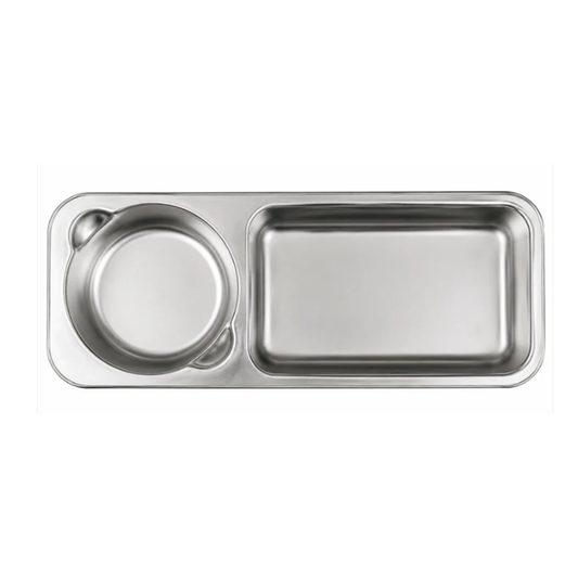 Steel Tray 304 – Rust-Proof, 2-Compartment